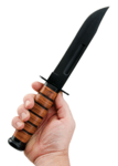 United Cutlery UC3092 USMC bojový nůž 18 cm, černá, kůže, kožené pouzdro