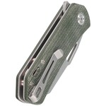 Kubey KU332L Duroc Green kapesní nůž 7,4 cm, Stonewash, zelená, Micarta, spona