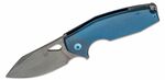 FX-527 TI FOX knives /VOX YARU FOLDING KNIFE - ACID STONEWASHED CPM-S90V BLADE - BLUE ANODIZED TITA