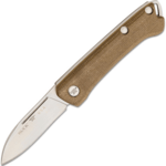 Buck BU-0250GRS Saunter Drop Point zsebkés 6 cm, szatén, zöld, Micarta