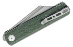 SA08B Sencut Bronte Zelená Micarta Handle Gray S/S Liner Gray Stonewashed 9Cr18MoV Blad