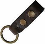 DG02 JOKER Brown leather dangler, ring 3cm.