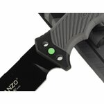 Ganzo Knife G8012V2-GY nůž do přírody 11,3 cm, černo-šedá, ABS, guma, plastové pouzdro, křesadlo