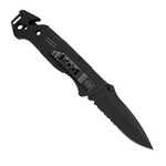 SOG-FF25-CP ESCAPE - BLACK záchranrásky vreckový nôž 8,6 cm, celočierna, hliník 