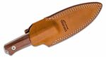 B40 ST LionSteel Fixed Blade Sleipner Steel stone washed, SANTOS wood handle, leather sheath