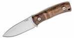 M4 WN LionSteel Fixed Blade M390 satin Walnut hwood andle, leather sheath